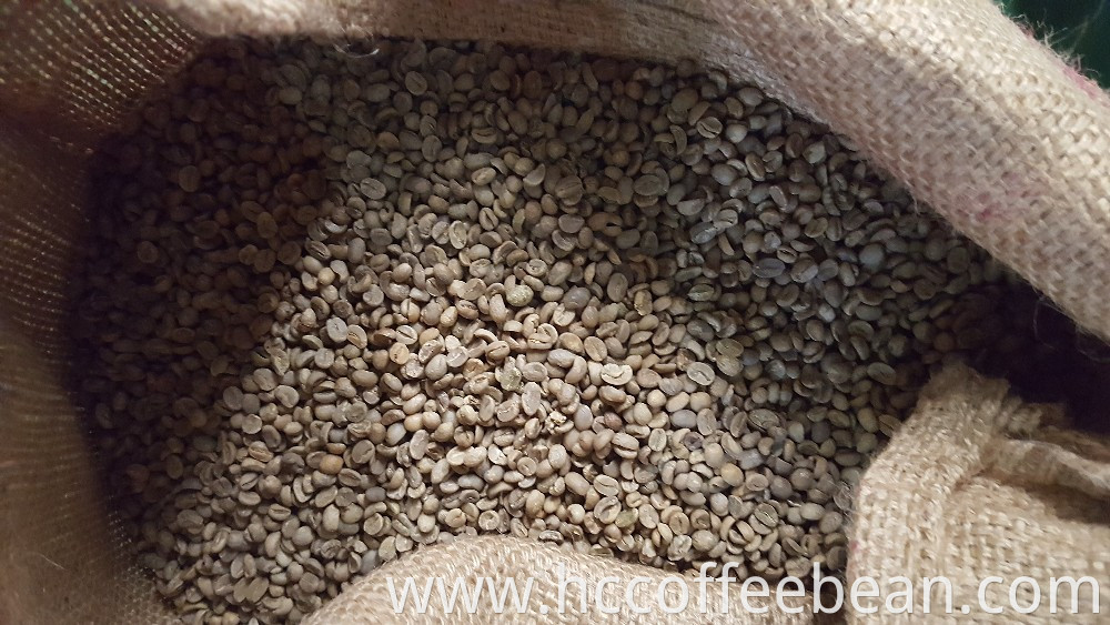 Chinese raw green coffee beans,100% arabica type, jute bags packing